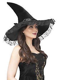Witch hat with lace trim