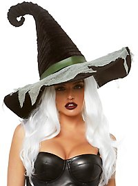 Witch's velvet hat with gauze