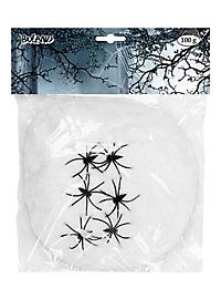 Witte spinnenwebben 100 g met spinnen