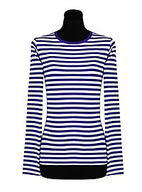 Women's striped shirt long sleeve blue and white - suitable for everyday wear
