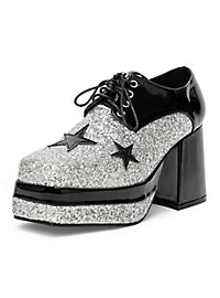 Zapatos Disco Plateado-Negro