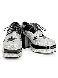 Zapatos Disco Plateado-Negro