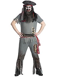 Zombie Pirat Kostüm mit Perücke