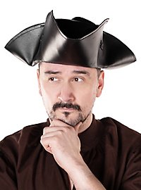 Zwarte driekante steek van leer