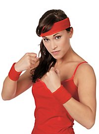 Zweetband set rood