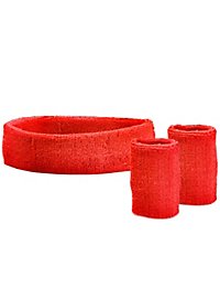 Zweetband set rood